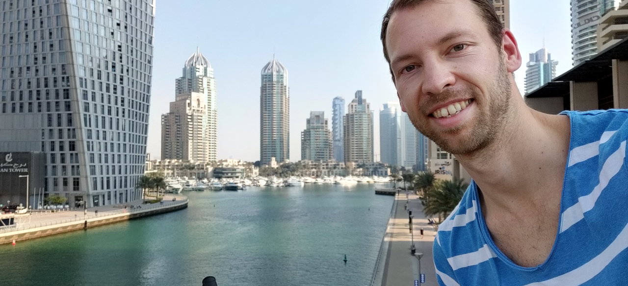 Selfie at the Dubai Marina.